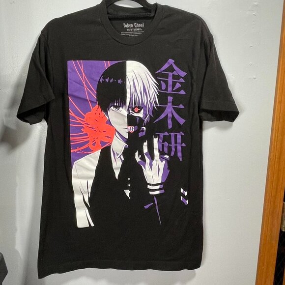 Tokyo Ghoul Ken Kaneki Anime Black Graphic Shirt Men's Large - Picture 1 of 4